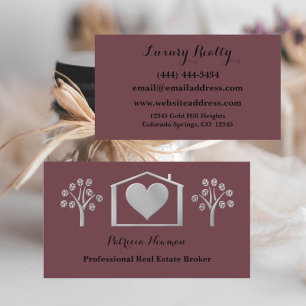 Elegant Plum Pro Real Estate Broker Business Card