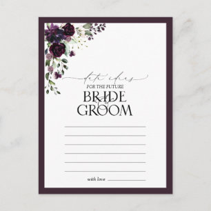 Elegant Plum Purple Floral Watercolor Date Ideas Postcard