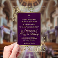 Elegant Plum Purple & Gold Ornate Catholic Wedding