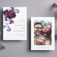 Elegant Plum Purple & Indigo Blue Floral Wedding