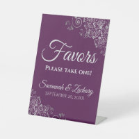 Elegant Plum Purple & Silver Wedding Favors