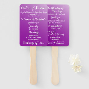 Elegant Plum Purple Wedding Program Hand Fan