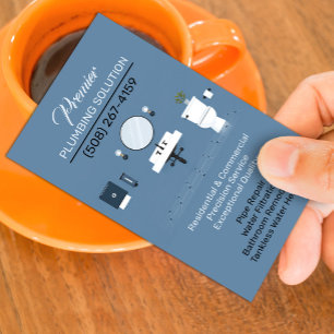 Elegant Plumbing Modern Plumber & Bathroom Remodel Business Card