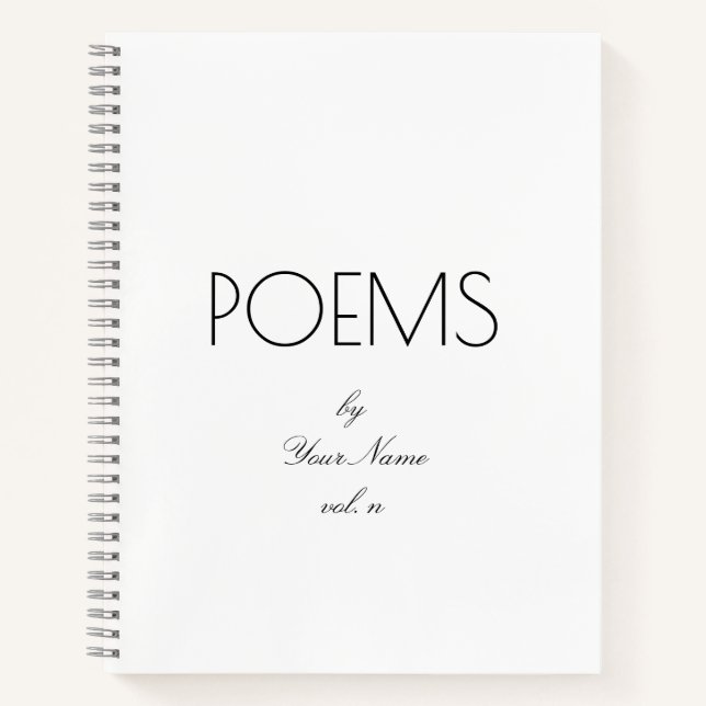 Elegant Poems by Your Name Spiral Notebook (Front)