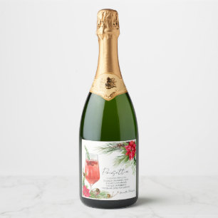 Elegant Poinsettia Cocktail Recipe Champagne Sparkling Wine Label