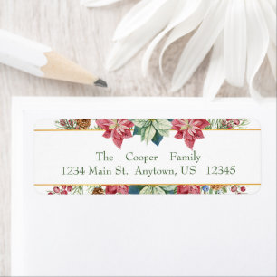 Elegant poinsettia frame holiday
