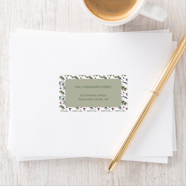 Elegant Poinsettia Return Address Label (Insitu)