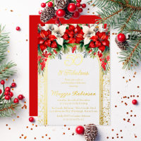 Elegant Poinsettias Floral 50th Birthday Party