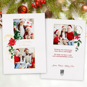 Elegant Poinsettias & Gold Scrolls 2-Photo