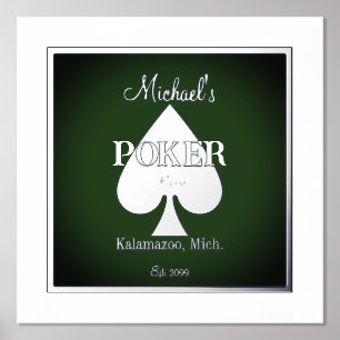 Elegant Poker Playing Cards Foil Accent Prints
