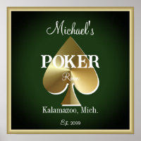 Elegant Poker Playing Cards Room Poster Print