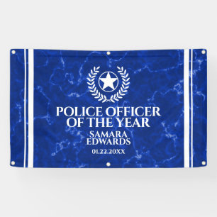 Elegant Police Officer of the Year Blue Marble Banner