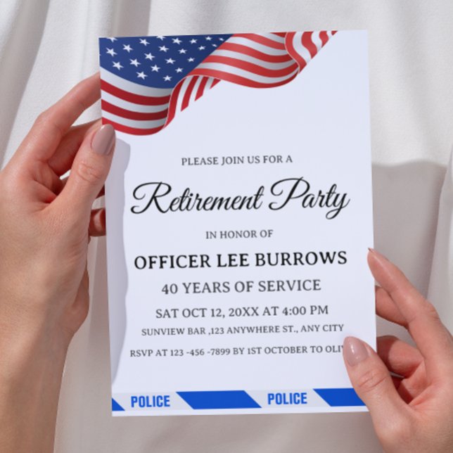 Elegant Police Retirement Party Invitation (Creator Uploaded)