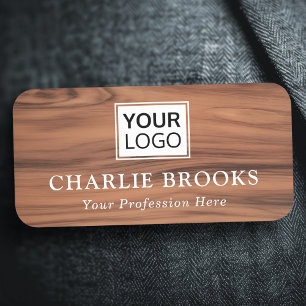 Elegant polished wood grain look name and title tag