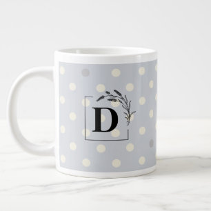 Elegant Polka Dot Monogram Mug – Customisable Gift