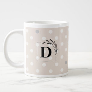 Elegant Polka Dot Monogram Mug – Customisable Gift