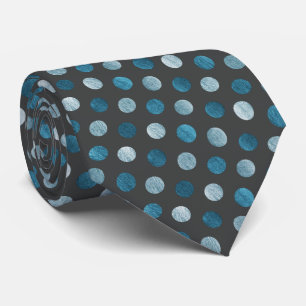Elegant Polka Dot Personalised Blue Charcoal Grey Tie