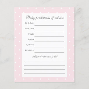 Elegant Polka Dots Baby Pink Bow Baby Girl Shower