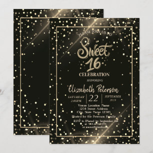 Elegant  Polka Dots ,Sweet 16 Party Invitation
