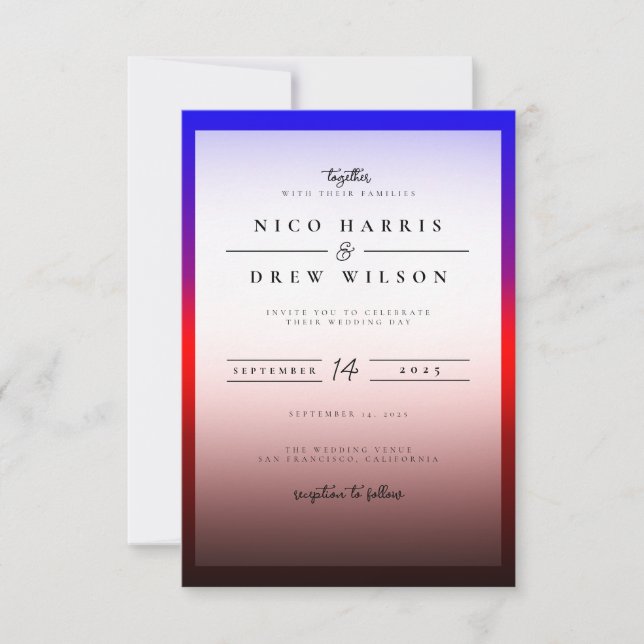 Elegant Polyamory Pride Wedding  Invitation (Front)