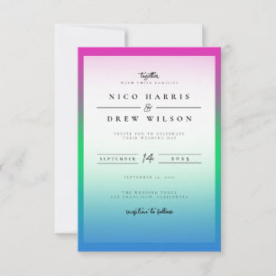 Elegant Polysexual Pride Wedding Invitation