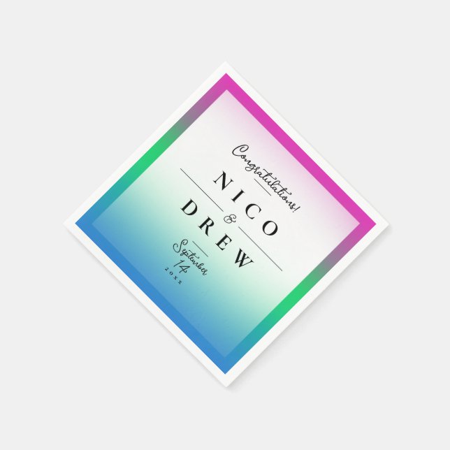 Elegant Polysexual Pride Wedding  Napkin (Corner)