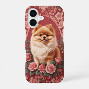 Elegant Pomeranian Dog William Morris Inspired  iPhone 16 Case