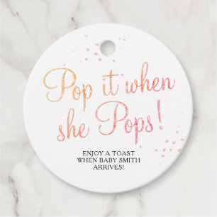 Elegant Pop it when She Pops Baby Shower Favour Ta Tags