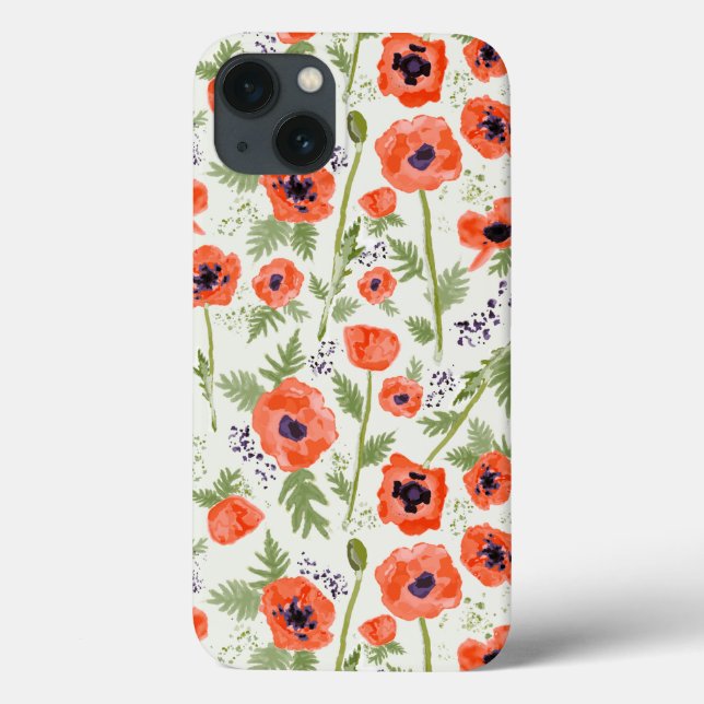 Elegant Poppies Floral Pattern Case-Mate iPhone Case (Back)