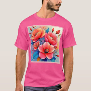 Elegant Poppies: Radiant Nature Art T-Shirt
