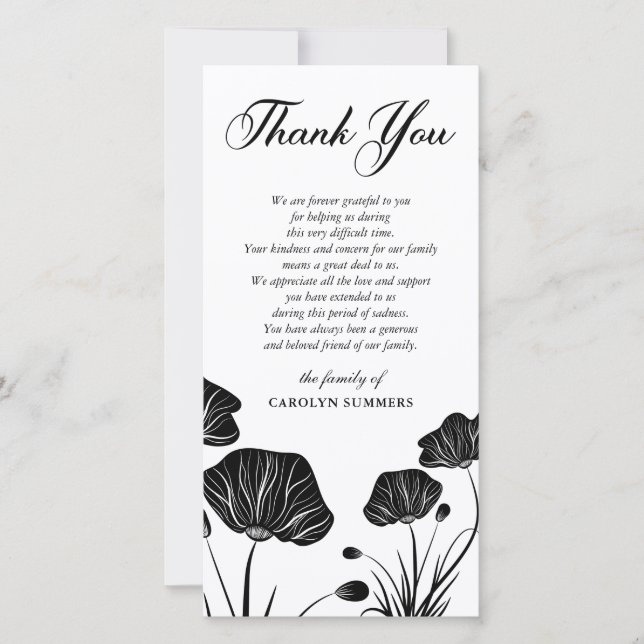 Elegant Poppies | Sympathy Thank You (Front)