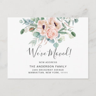 Elegant Poppy Eucalyptus Moving Announcement Postcard
