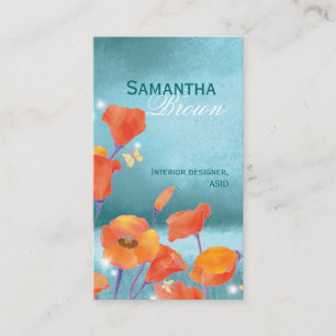Elegant Poppy Field Nature Inspired Business Card