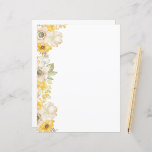 Elegant Poppy Floral Stationery Paper
