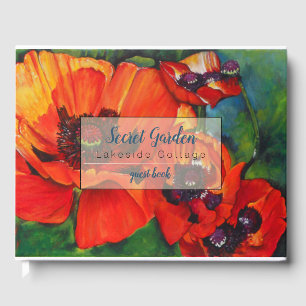 Elegant Poppy Flowers Vacation Rental Guest Book