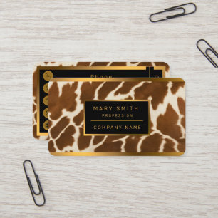 Elegant Popular Cow Faux Leather Collection Business Card