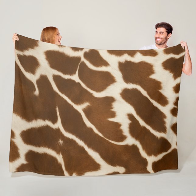 Elegant Popular Cow Faux Leather Collection Fleece Blanket (In Situ)