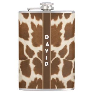 Elegant Popular Cow Faux Leather Collection Hip Flask