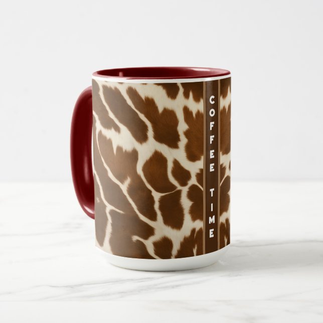 Elegant Popular Cow Faux Leather Collection Mug (Front Left)
