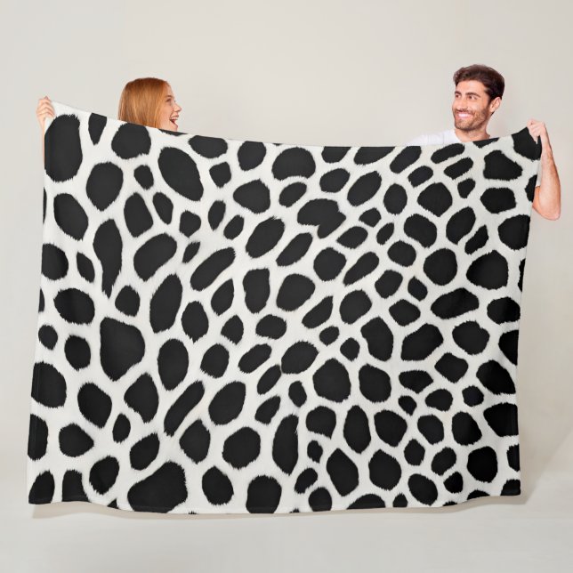 Elegant Popular Luxury White Leopard Collection Fleece Blanket (In Situ)