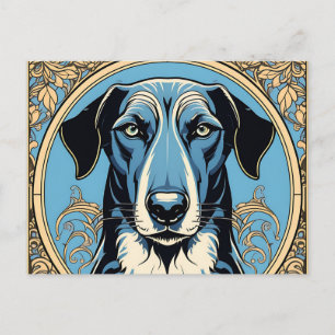 Elegant Portrait Greyhound Art Nouveau Postcard
