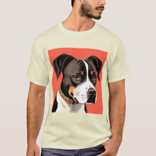 Elegant Portrait of a Black and White Dog T-Shirt