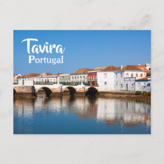 Elegant Portugal Roman Bridge in Tavira Postcard