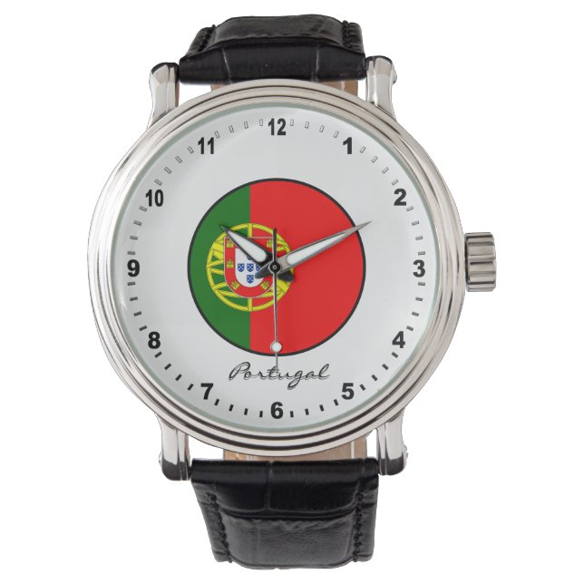 Elegant Portugal Watch & Portuguese Flag / Lisbon (Front)