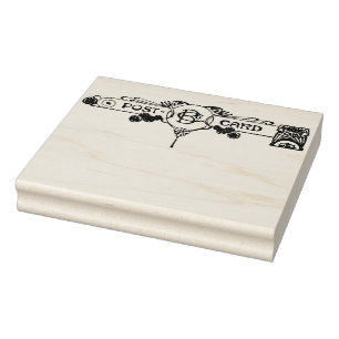Elegant Post Card Rubber Stamp
