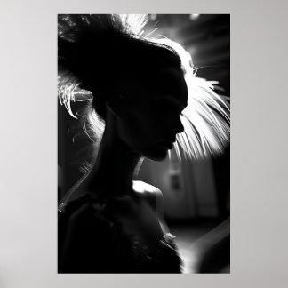 Elegant poster ballerina with blur effect