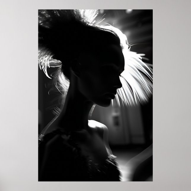 Elegant poster ballerina with blur effect (Front)