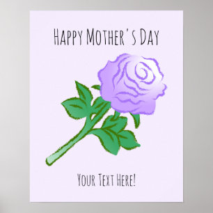 Elegant poster with a violet rose