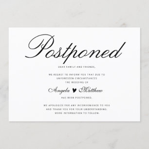 Elegant Postpone wedding card