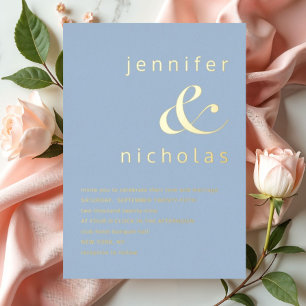 Elegant Powder Ampersand Blue Wedding Gold